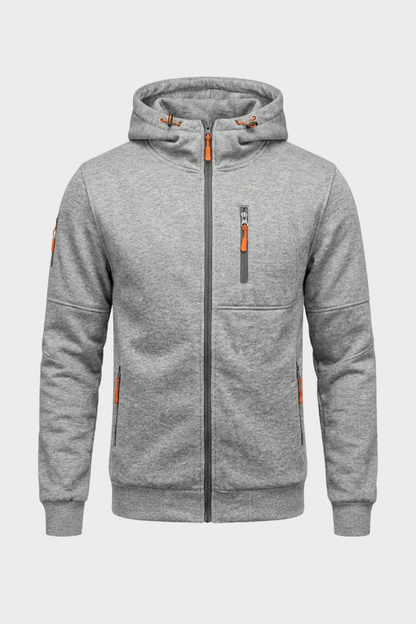 Men's Zip-Up Hoodie Jacket | Chest Pocket