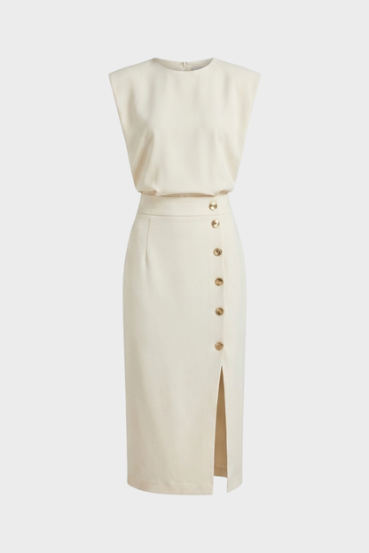 Women's Fitted Midi | Button Slit