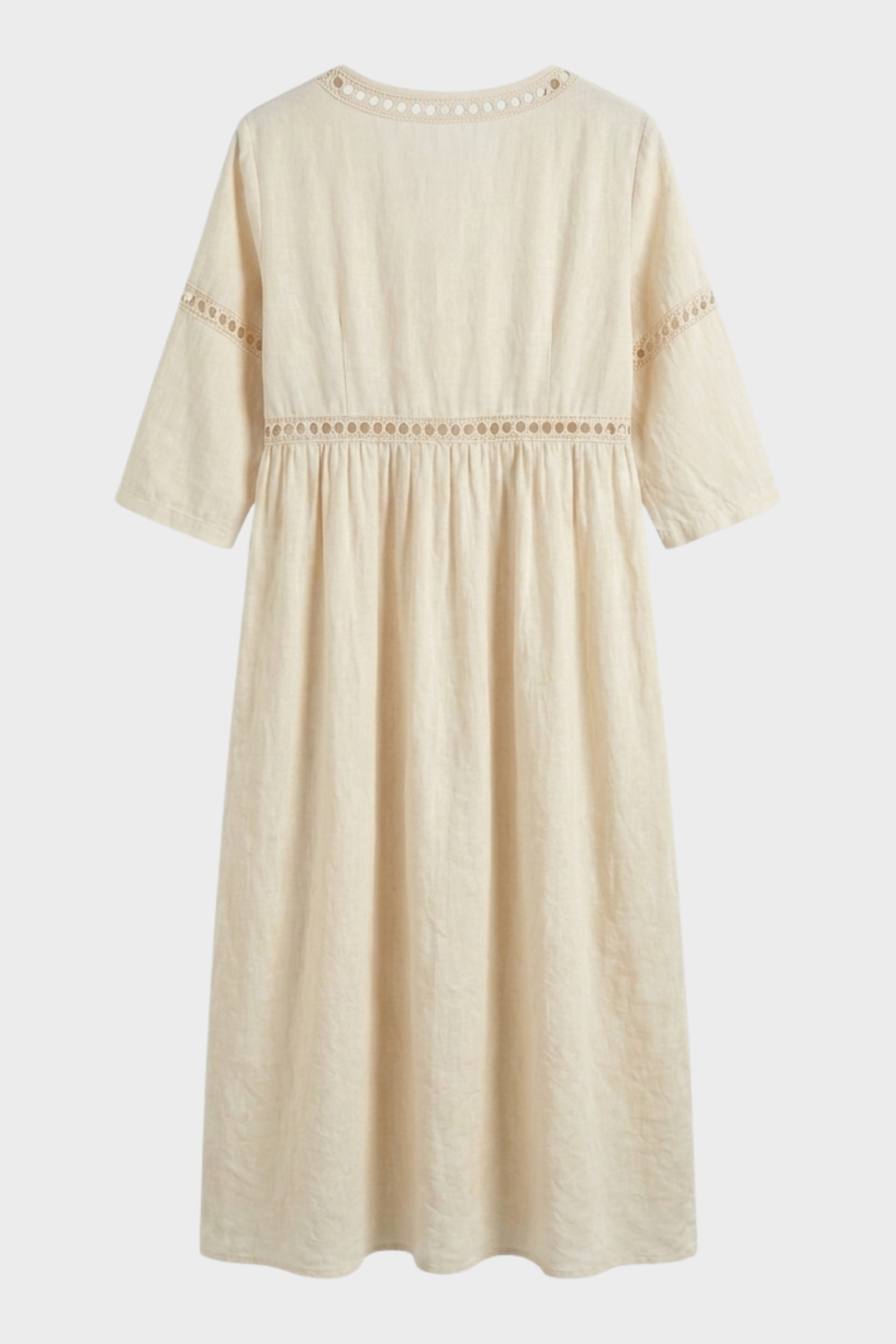 Women's Crochet-Trim Midi | V-Neck