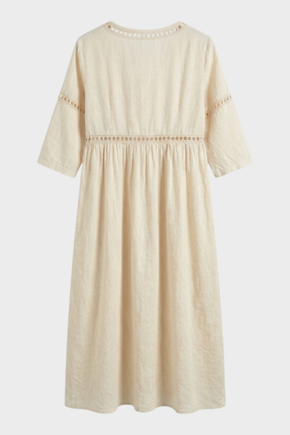 Women's Crochet-Trim Midi | V-Neck