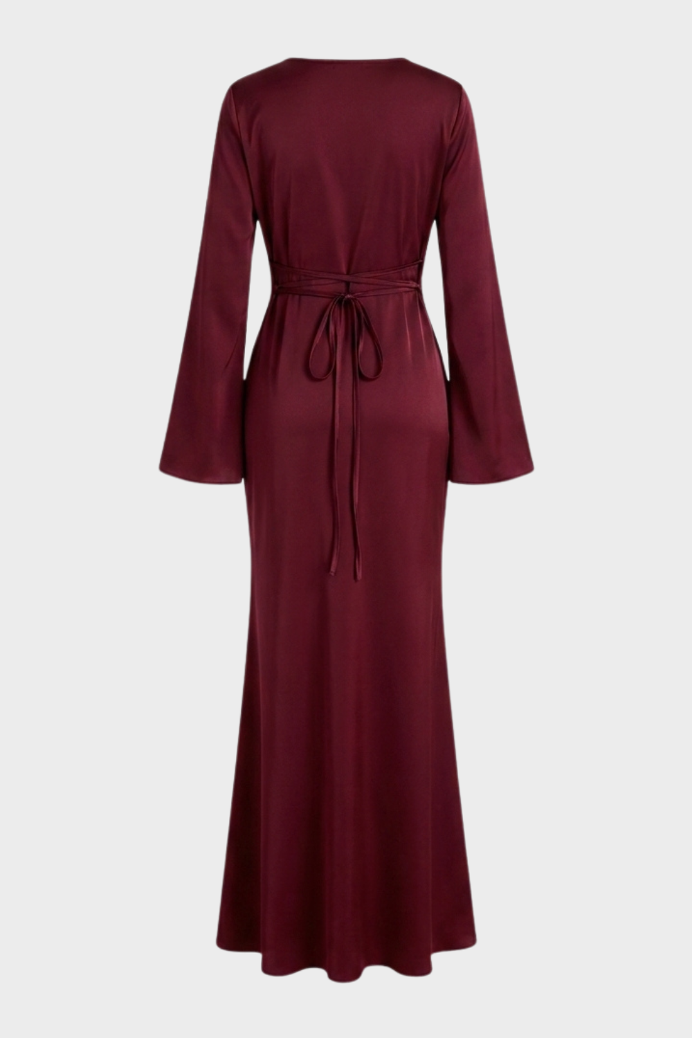 Women's Satin Maxi Dress | Long Sleeve