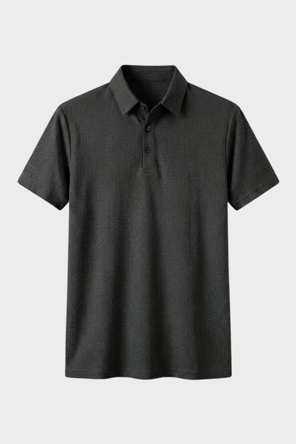 Men's Short Sleeve Polo Shirt with Button Placket