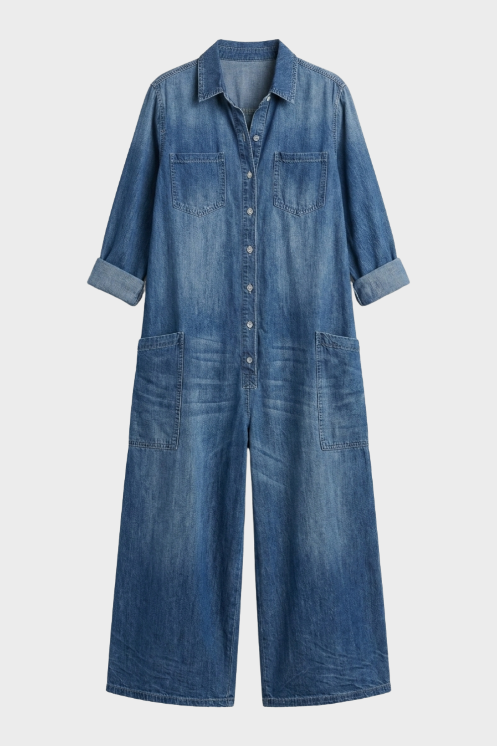 Women's Denim Jumpsuit | Collared