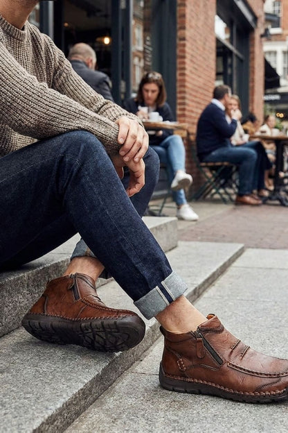 Herren Freizeit-Halbschuhe | Schnürung & Seitenreißverschluss