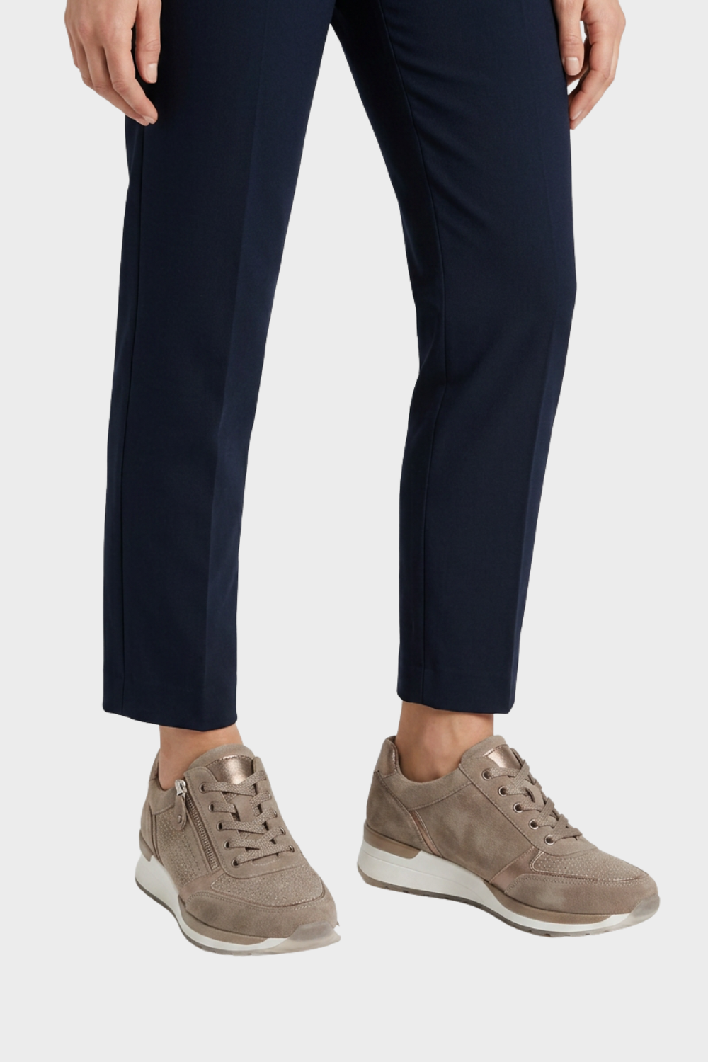 Women's Sneakers with Zip and Laces