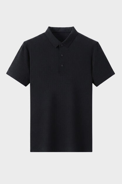 Men's Short Sleeve Polo Shirt with Button Placket