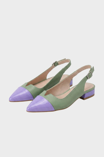Women's Slingback Flats | Contrast Cap Toe