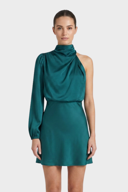 Women's Long Sleeve Dress with Stand-Up Collar