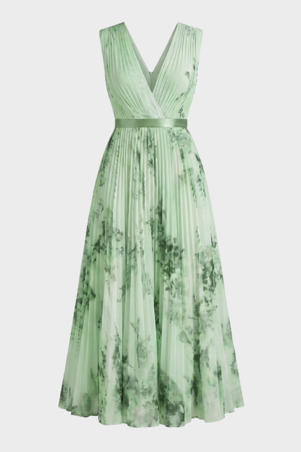 Women's Pleated Maxi Dress | V-Neck