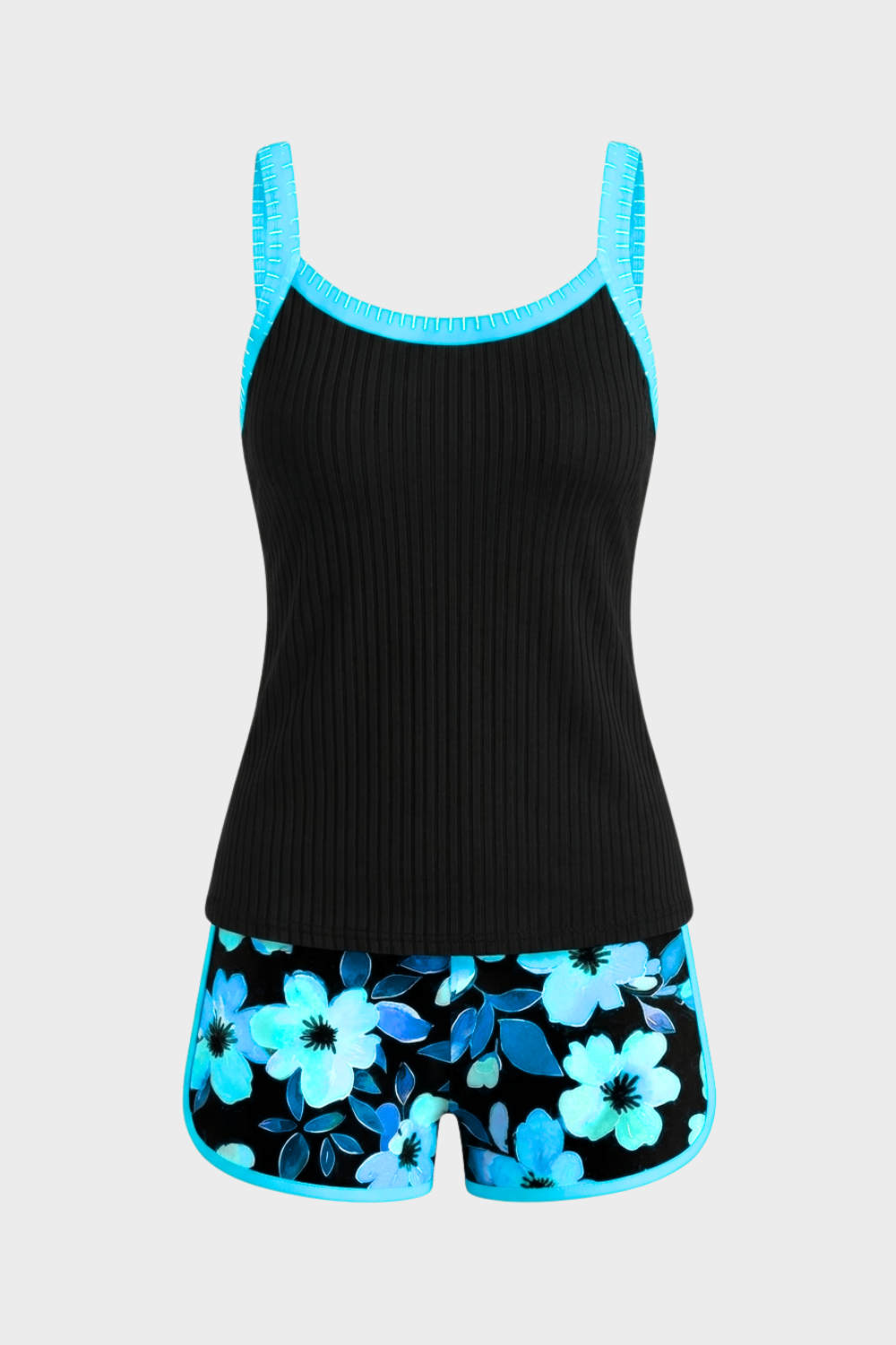 Women's Floral Tankini Swimsuit | Contrast Trim