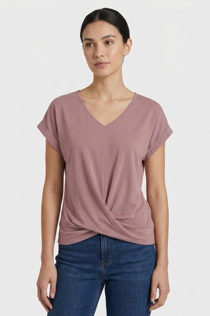 Women's T-Shirt with V-Neck and Short Sleeves