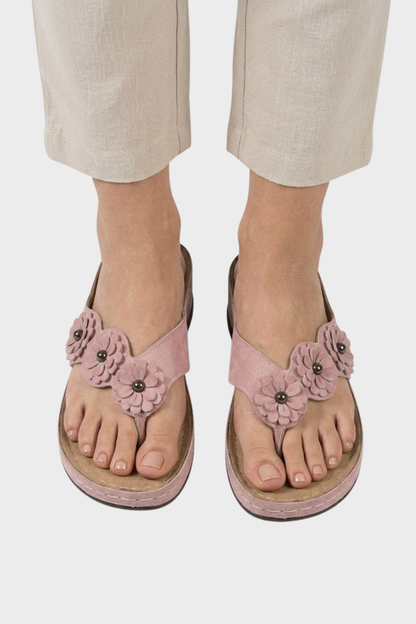 Women's  Flip-Flops Sandals with Floral Appliqué