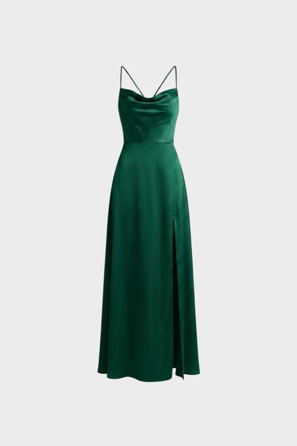 Women's Cowl-Neck Satin Maxi | Slit