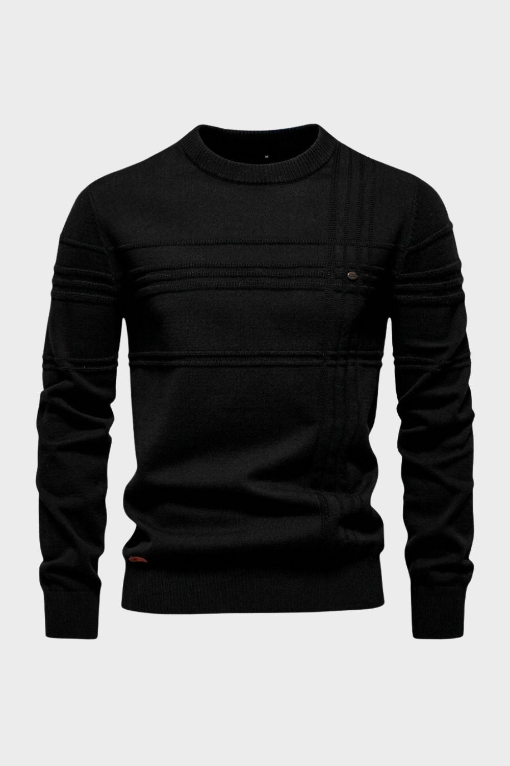 Men's Striped Crew Sweater | Ribbed Trim