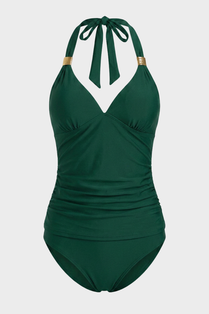 Women's Halter One-Piece Swimsuit | Ring Detail