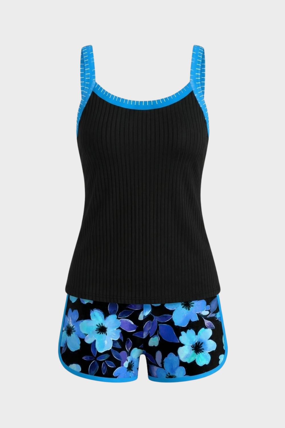Women's Floral Tankini Swimsuit | Contrast Trim