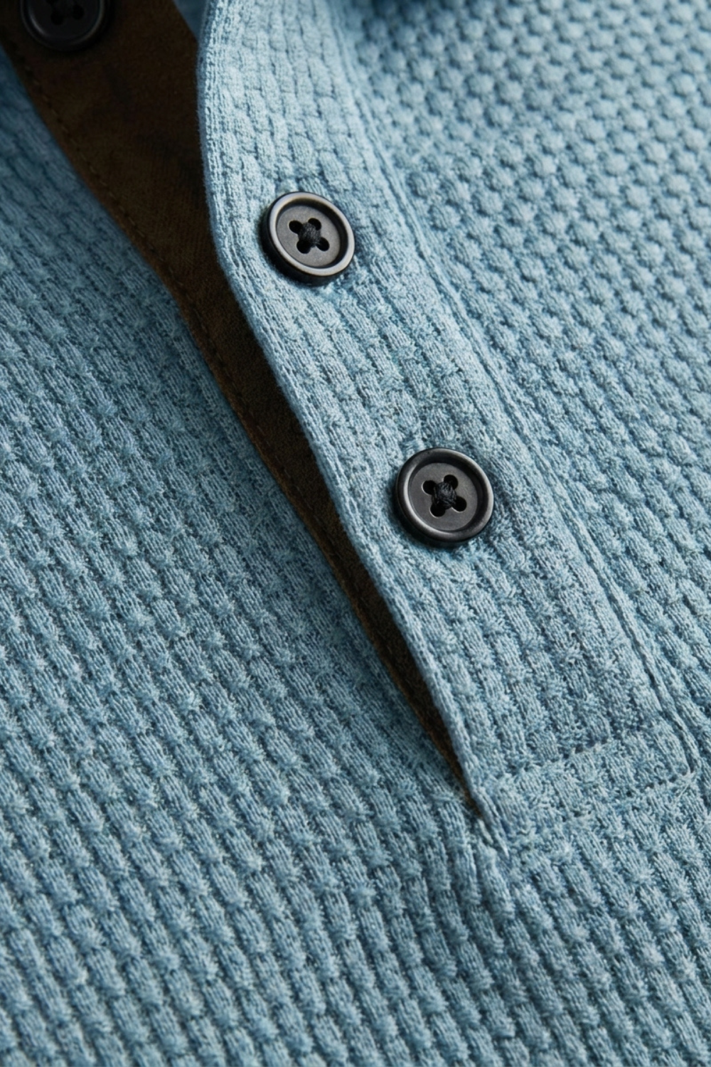 Men's Short Sleeve Polo Shirt with Button Placket