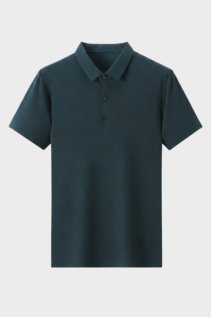 Men's Short Sleeve Polo Shirt with Button Placket