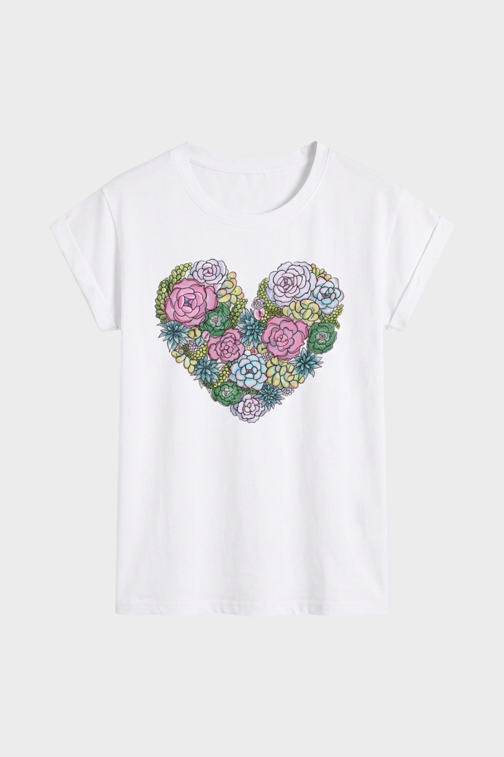 Women's Graphic T-Shirt | Heart Print