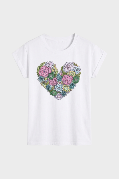 Women's Graphic T-Shirt | Heart Print