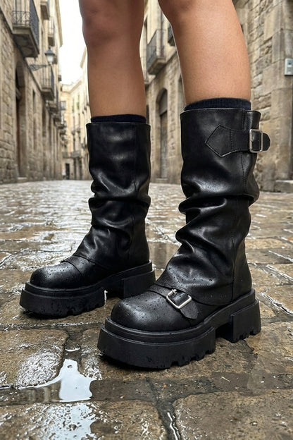 Women's Slouch Boots | Buckle Strap