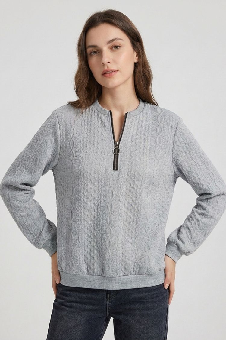 Women's Quarter-Zip Sweatshirt | Ribbed