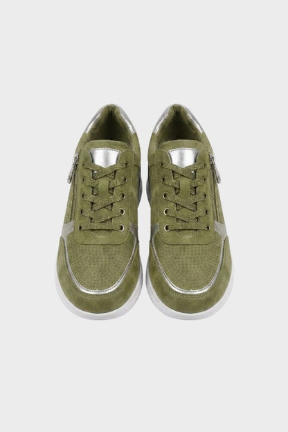 Women's Sneakers with Zip and Laces