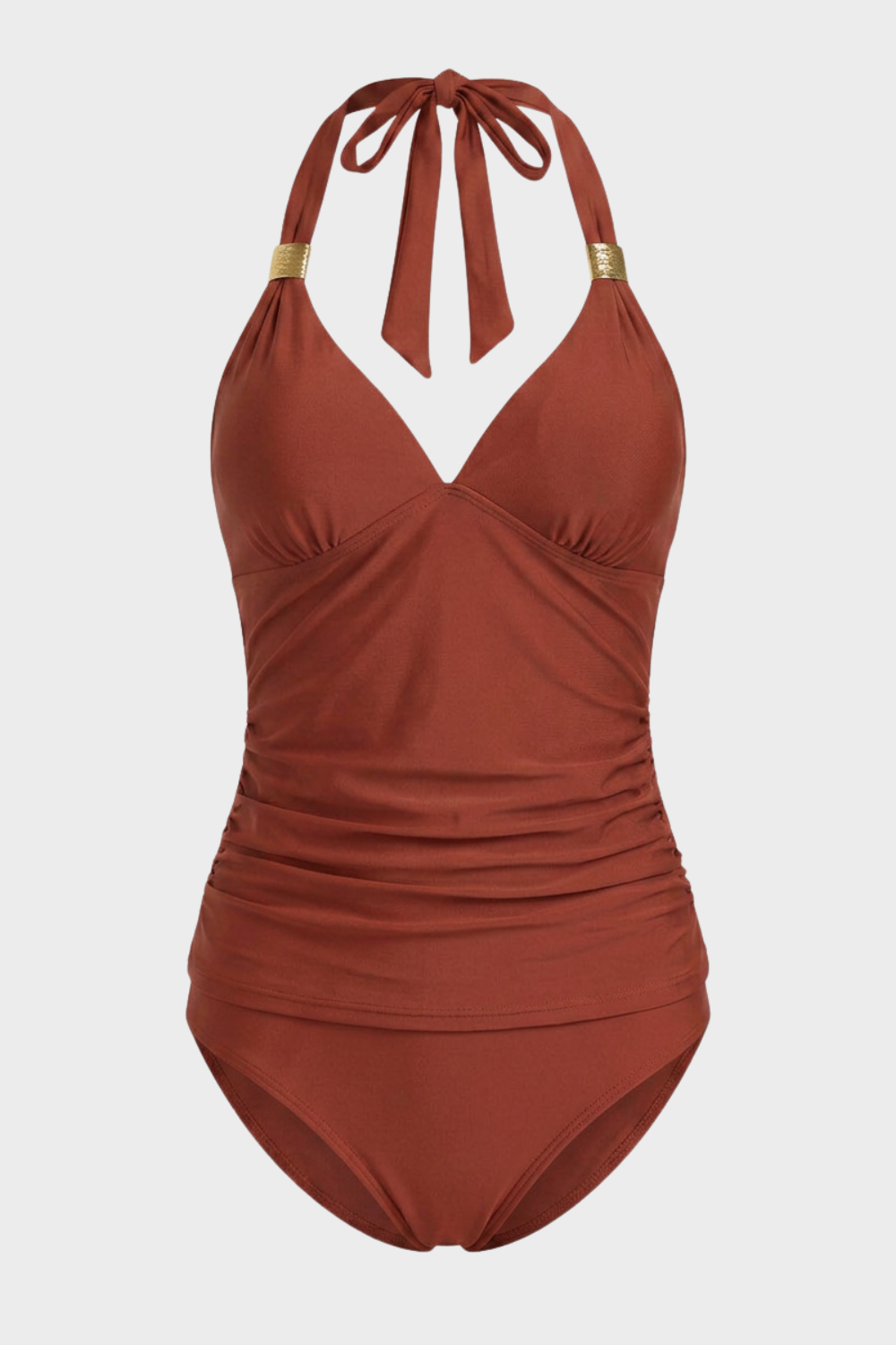 Women's Halter One-Piece Swimsuit | Ring Detail