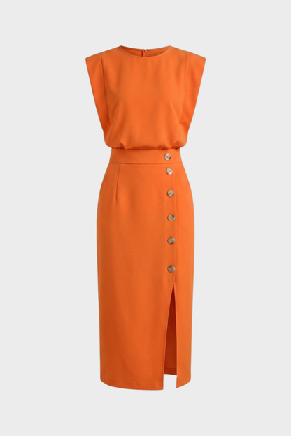 Women's Fitted Midi | Button Slit