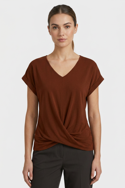 Women's T-Shirt with V-Neck and Short Sleeves