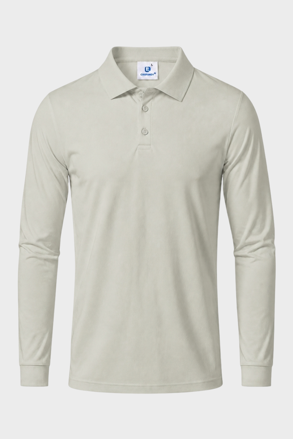 Men's Long Sleeve Polo Shirt with Button Placket