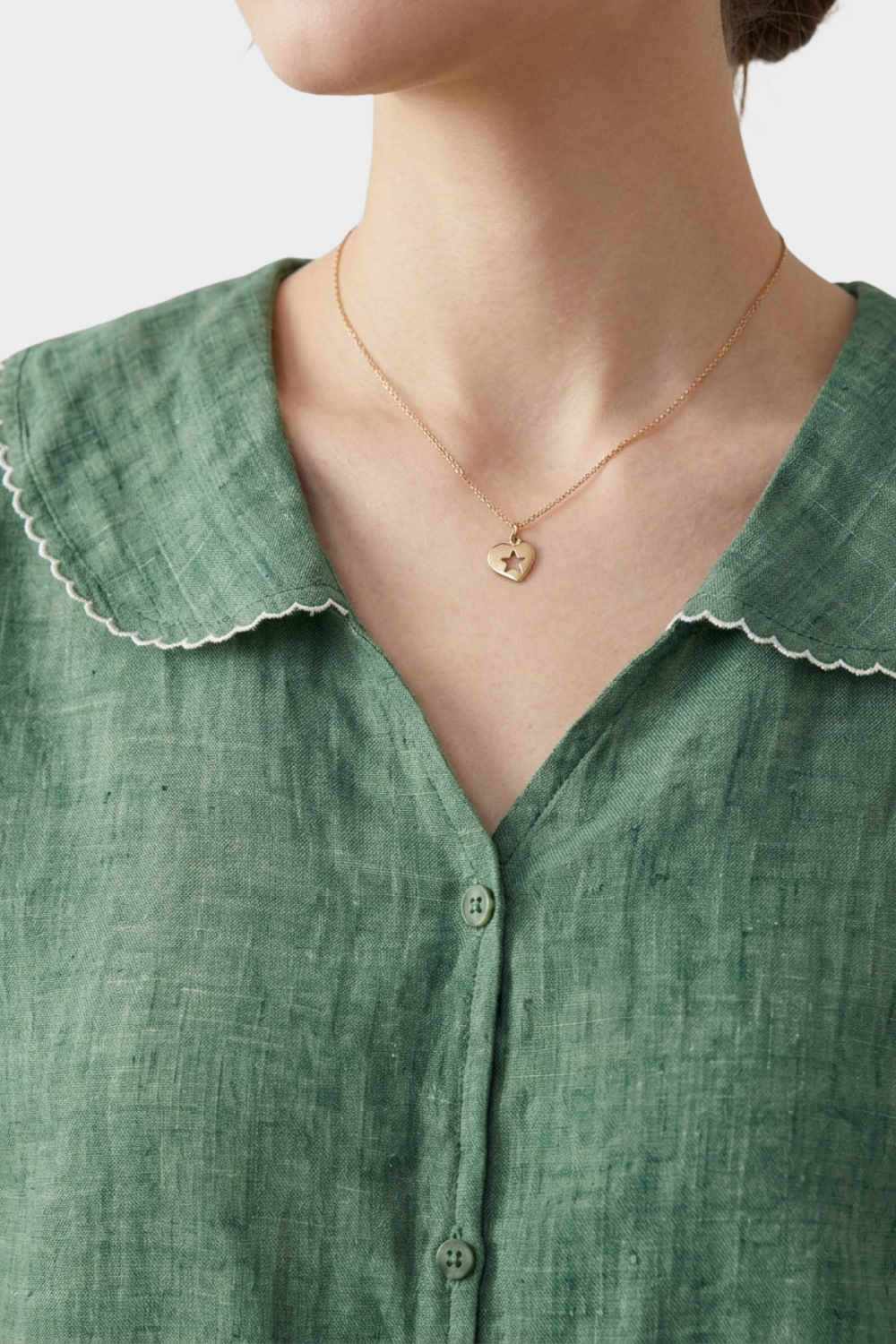 Women's Short Sleeve Blouse with Button Placket