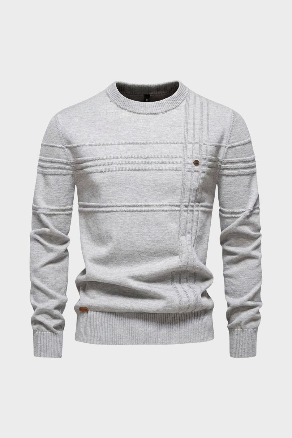 Men's Striped Crew Sweater | Ribbed Trim