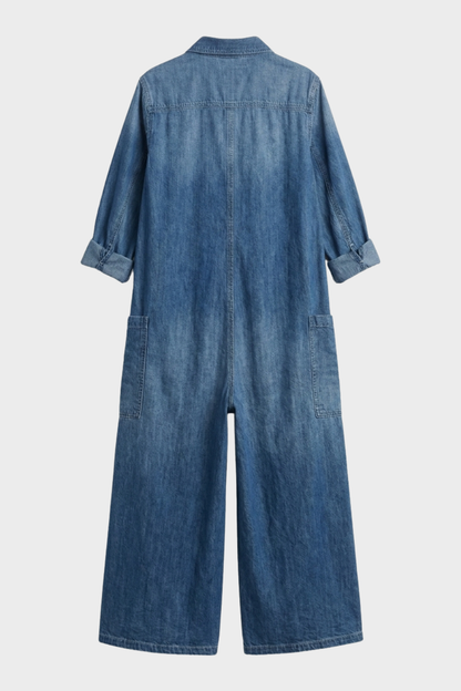 Women's Denim Jumpsuit | Collared