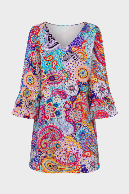 Women's Flare-Sleeve Mini | V-Neck