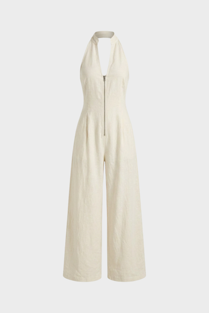 Women's Zip-Front Jumpsuit | Halter