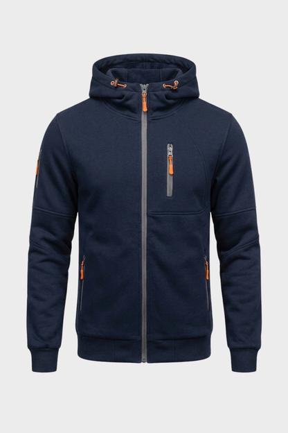 Men's Zip-Up Hoodie Jacket | Chest Pocket