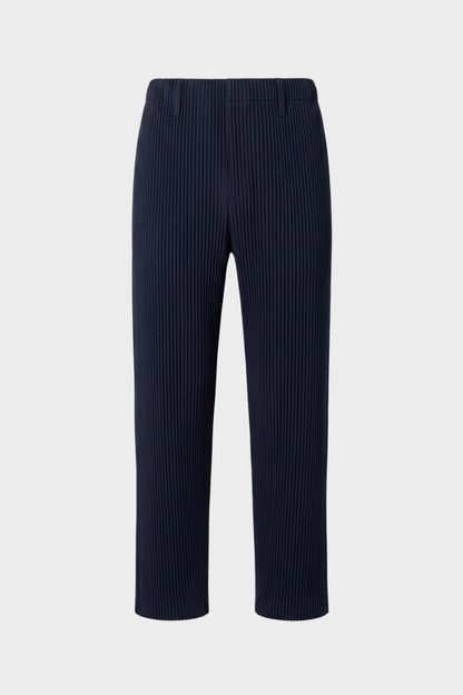 Men's Trousers with Elastic Waistband, Straight Cut, Ribbed