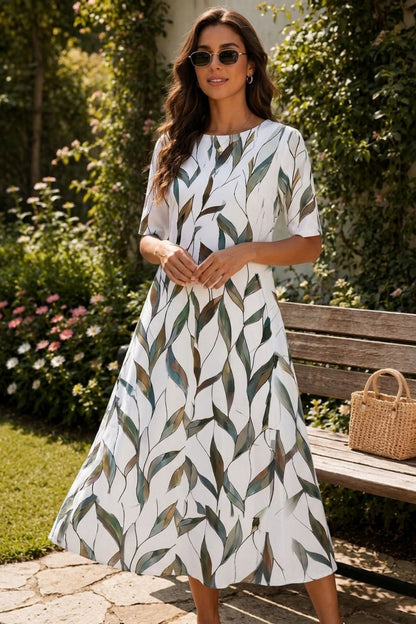 Women's Floral Linen Midi | Pockets