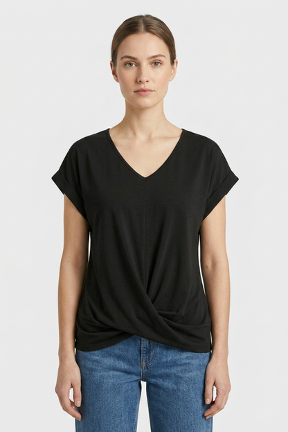 Women's T-Shirt with V-Neck and Short Sleeves