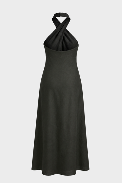 Women's Cross-Halter Maxi | Linen-Look