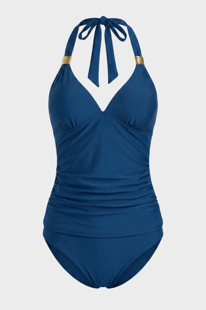 Women's Halter One-Piece Swimsuit | Ring Detail