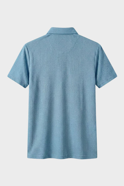 Men's Short Sleeve Polo Shirt with Button Placket