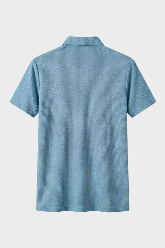 Men's Short Sleeve Polo Shirt with Button Placket