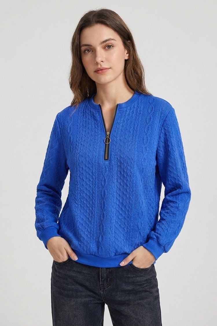 Women's Quarter-Zip Sweatshirt | Ribbed