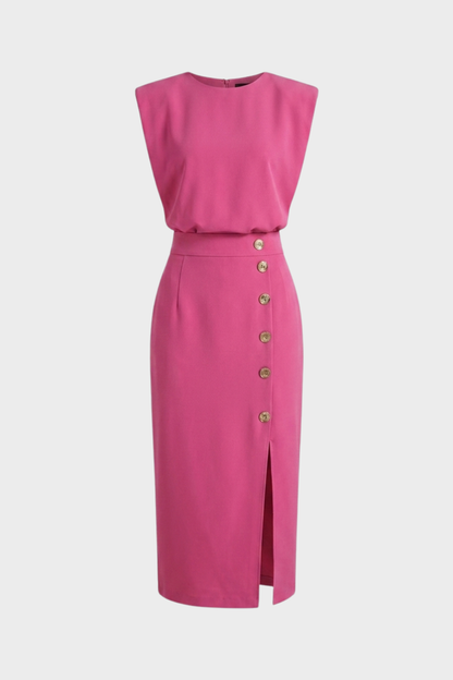 Women's Fitted Midi | Button Slit