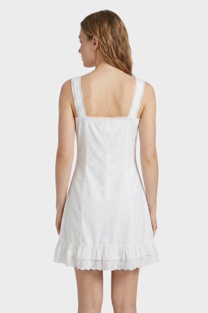 Summer Dress for Women - Strappy Dress with Button Placket