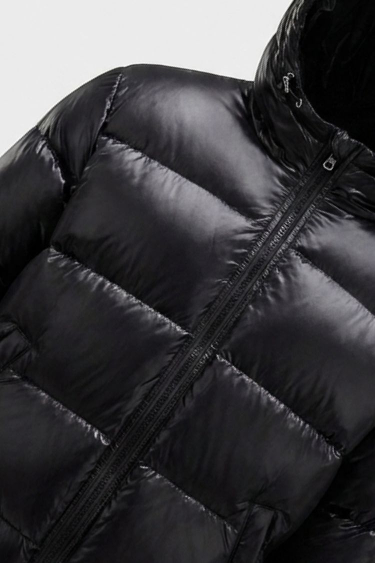 Women's Shiny Puffer Jacket | Hooded Design
