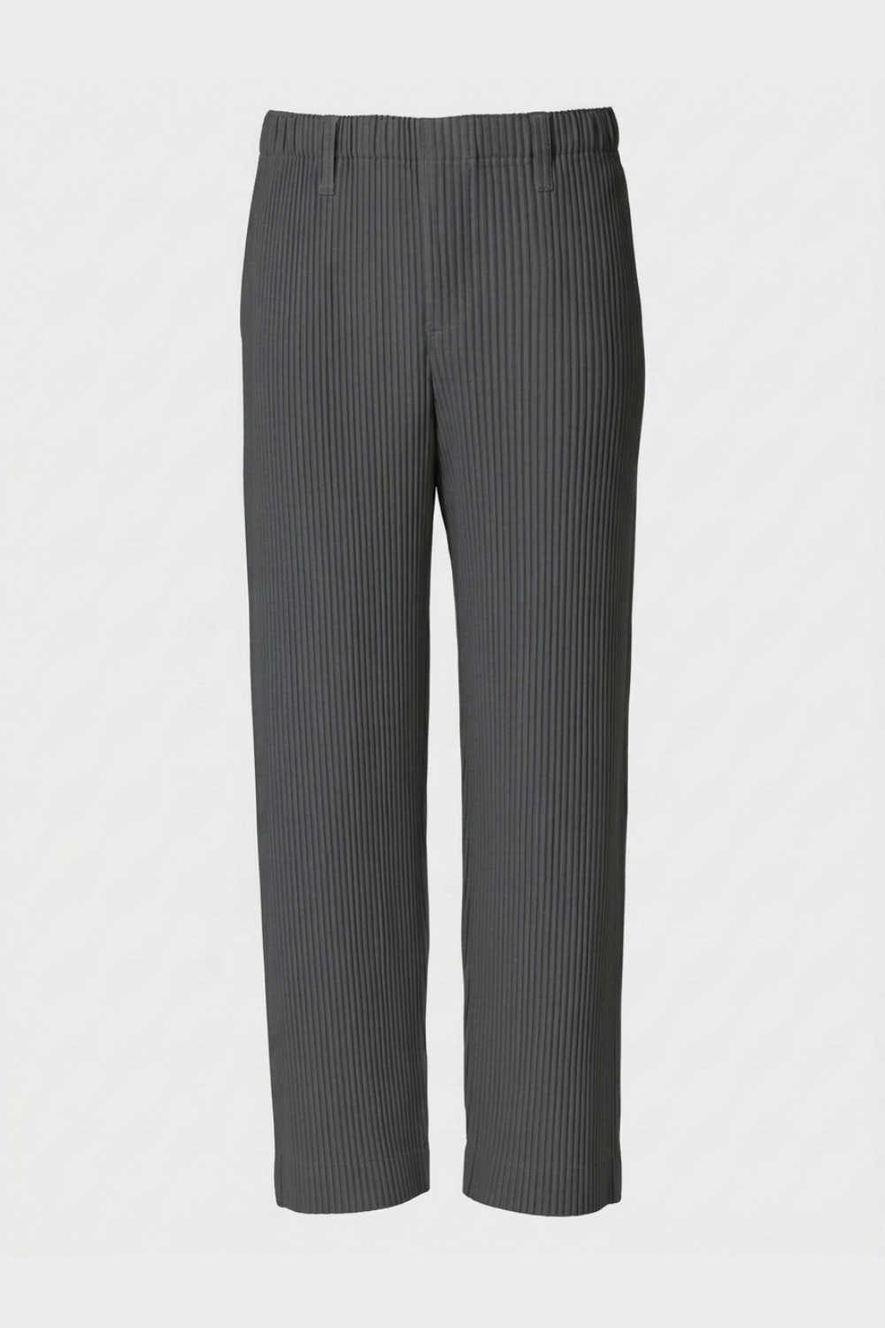 Men's Trousers with Elastic Waistband, Straight Cut, Ribbed