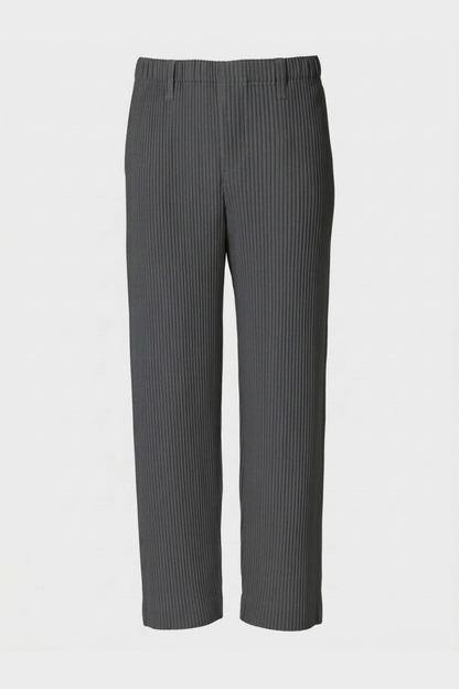 Men's Trousers with Elastic Waistband, Straight Cut, Ribbed